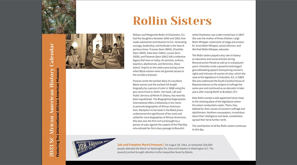 SC African American History Calendar: October Honoree - Rollin Sisters