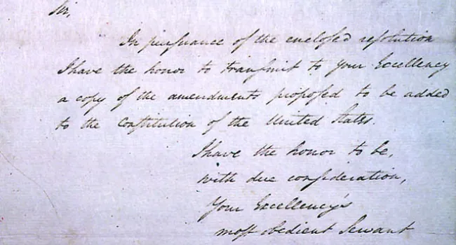 George Washington Letter to Charles Pinckney | History of SC Slide Collection
