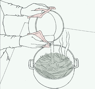 Pouring Hot Water Over Pine Needles