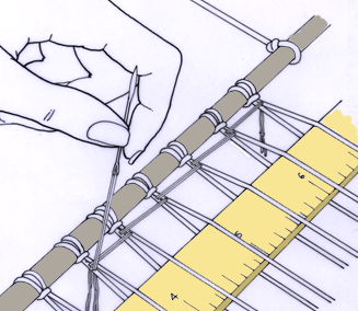 Inserting back stitch.