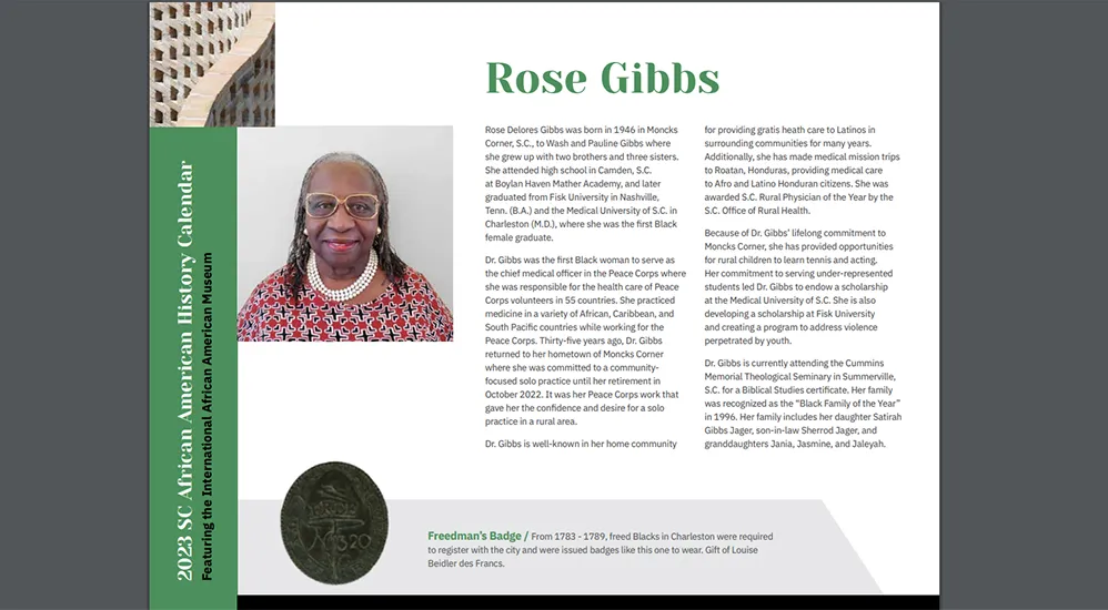 SC African American History Calendar: May Honoree - Rose Gibbs