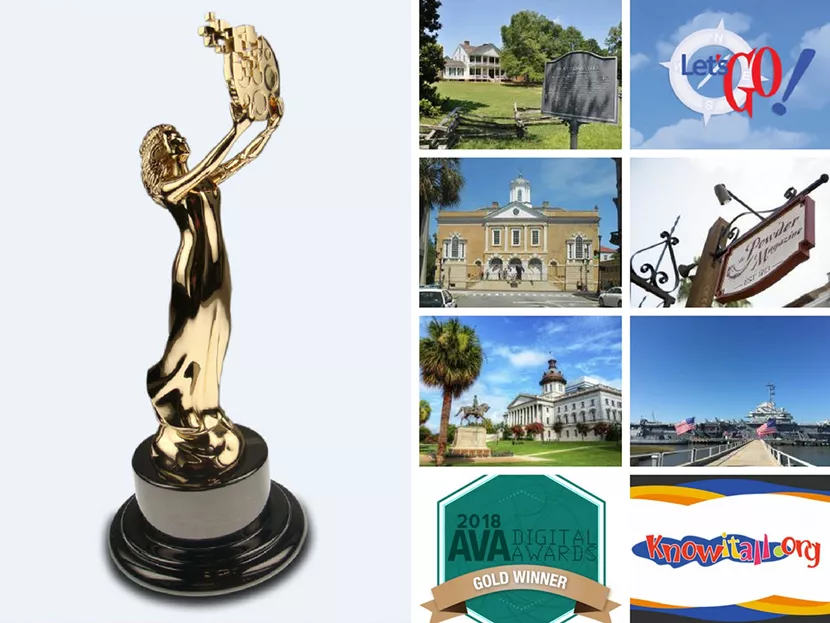 AVA Award graphic - gold statuette - award logo - photos from Let&#039;s Go!