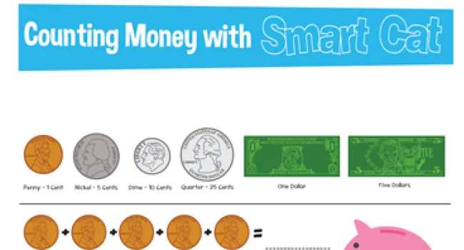 Counting Money with Smart Cat Worksheet