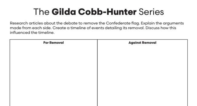 Gilda Cobb-Hunter Video Handout - Confederate Flag Timeline and Events