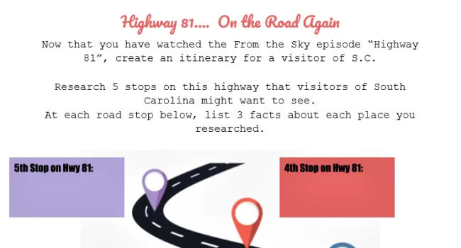 Highway 81 Video Handout Activity | From the Sky
