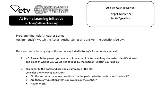 Ask an Author Learning Activity
