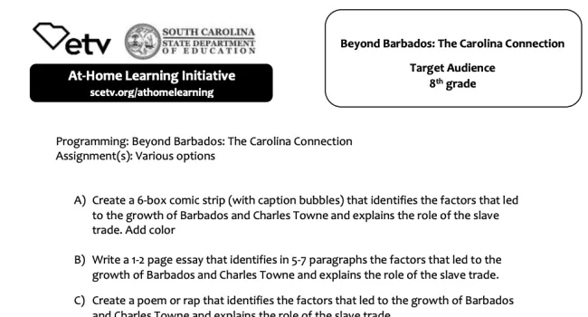 Beyond the Barbados: The Carolina Connection Learning Activity