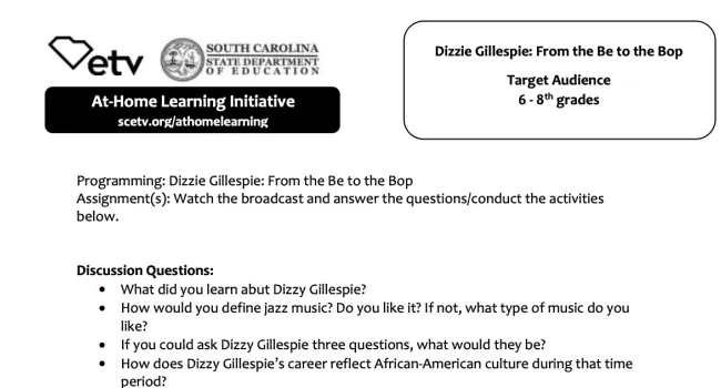 Dizzy Gillespie:From the Be to the Bop Learning Activity
