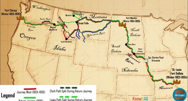 Lewis and Clark Expedition Map - Teacher Resource | History in a Nutshell