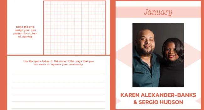 Karen Alexander-Banks and Sergio Hudson Activity Sheets | SC African American History Calendar