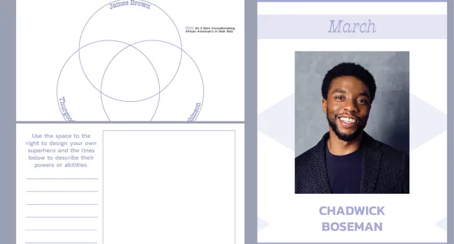 Chadwick Boseman Activity Sheets | SC African American History Calendar (2022)