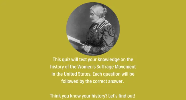 Women's Suffrage Movement Trivia Quiz - Teacher Resource | History in a Nutshell