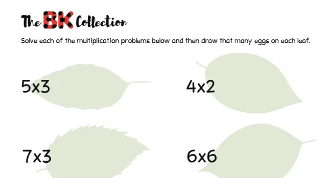 Ladybug Multiplication Review Worksheet