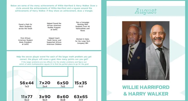Willie Harriford & Harry Walker Activity Sheets | SC African American History Calendar (2022)