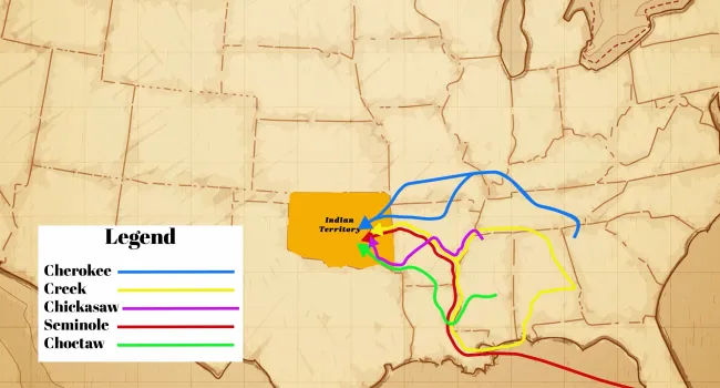 Trail of Tears Trails by Tribe - Teacher Resource | History In A Nutshell
