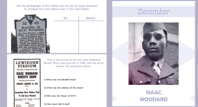Sergeant Isaac Woodard Jr. Activity Sheets | SC African American History Calendar