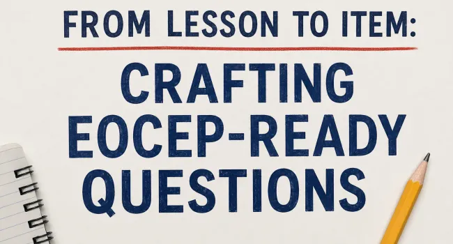 From Lesson to Item: Crafting EOCEP-Ready Questions