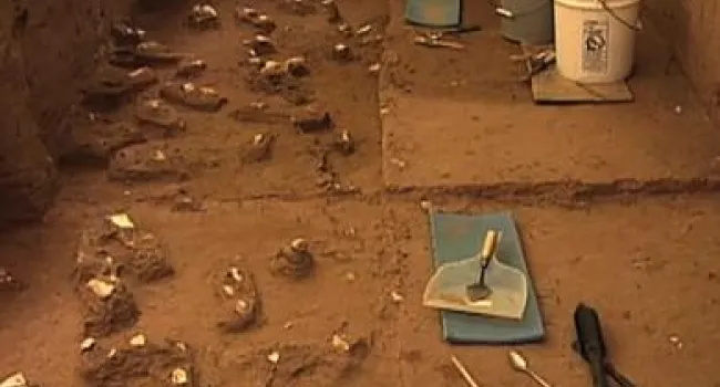 Still from archaeological dig from Finding Clovis