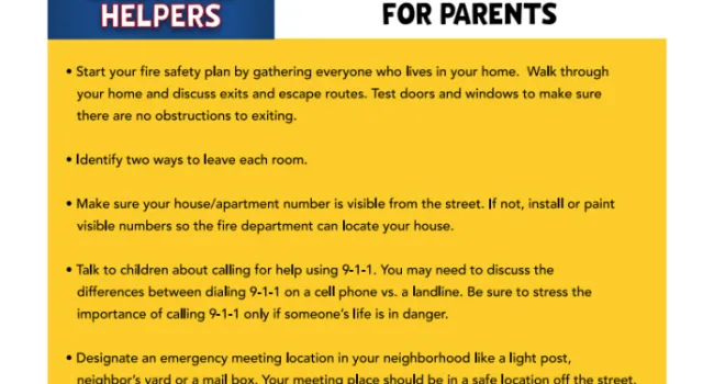 Fire Safety Tips for Parents | Meet the Helpers