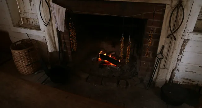 Brick Fireplace in McConnell Cabin | Historic Brattonsville