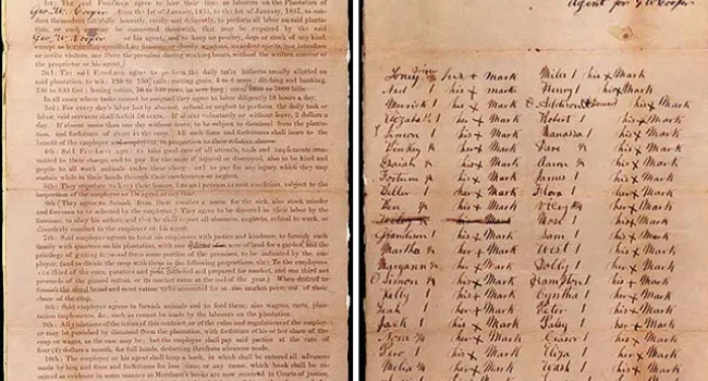 Freedmen's Contract, 1866 | History of SC Slide Collection