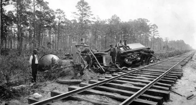 Train Derailed by Earthquake | History of SC Slide Collection