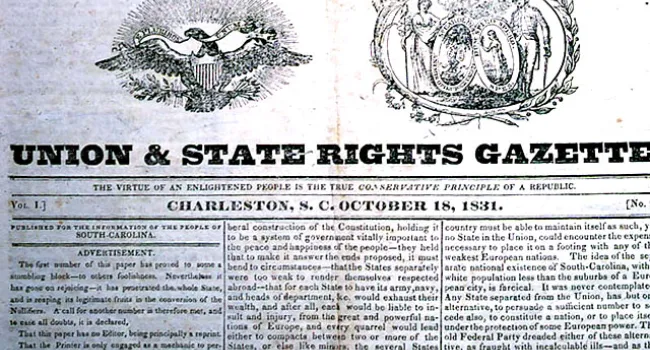 Union and States' Rights Gazette | History of SC Slide Collection