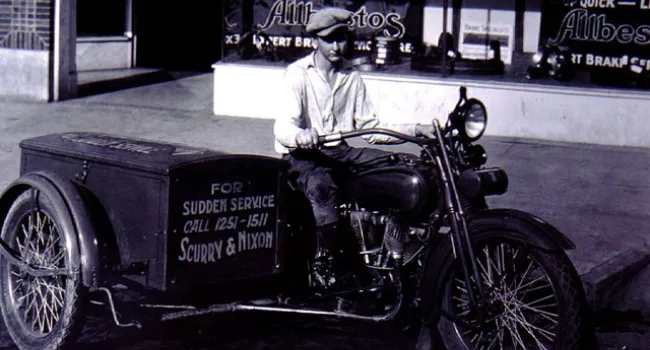 Motorcycle Delivery Vehicle For Scurry Nixon | History Of SC Slide Collection