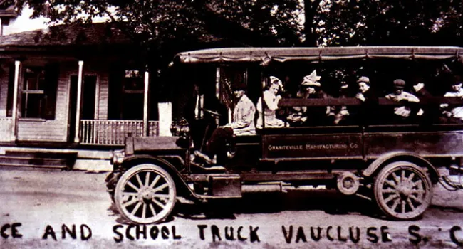 Office, And School Truck At Vaucluse, S.C., 1910 | History Of SC Slide Collection