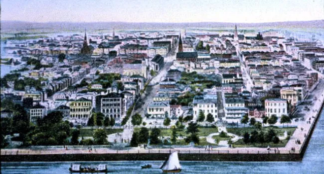 Birds-Eye View Of Charleston, 1853 | History Of SC Slide Collection