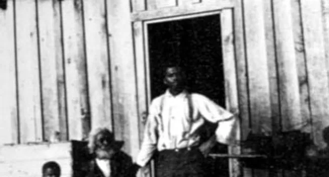 Three Generations Of African Americans Pose In Front Of Cabin | History Of SC Slide Collection