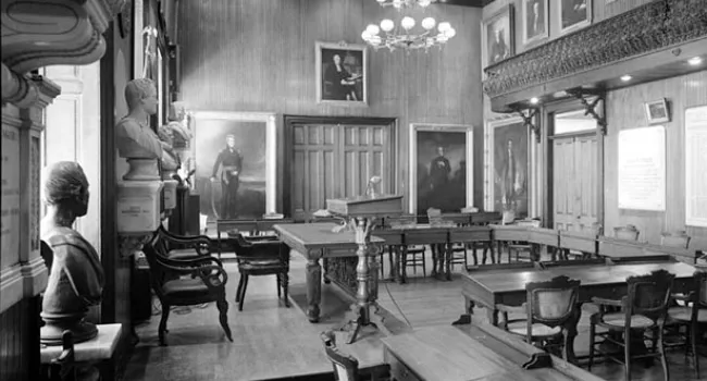 Interior View of Council Chamber in Charleston's City Hall | History of SC Slide Collection