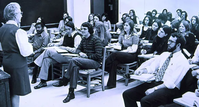 Photograph of a Winthrop College Classroom | History of SC Slide Collection