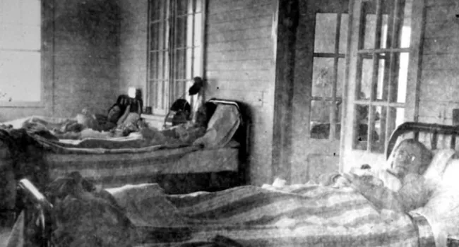 Photograph of the Interior of TB Sanatorium | History of SC Slide Collection