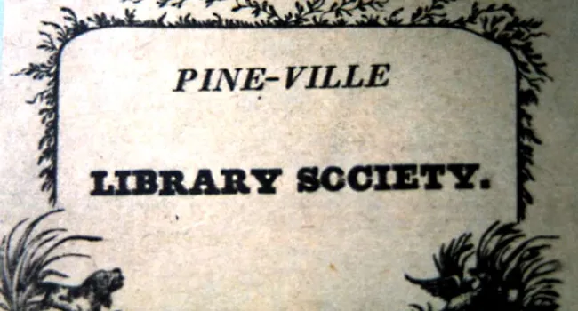 Pineville Library Society Bookplate | History of SC Slide Collection