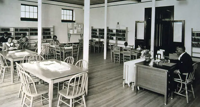 Interior of a Library Supported by African-Americans | History of SC Slide Collection