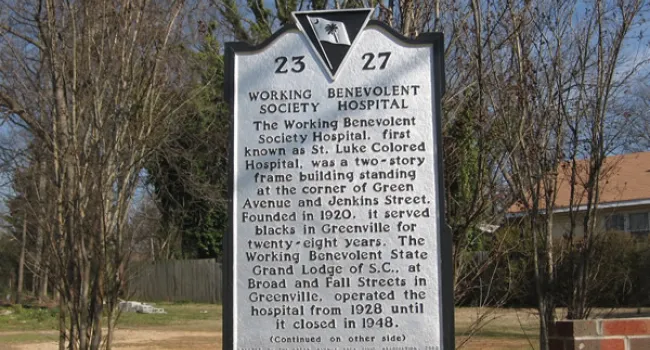 Greenville County - Working Benevolent Society Hospital