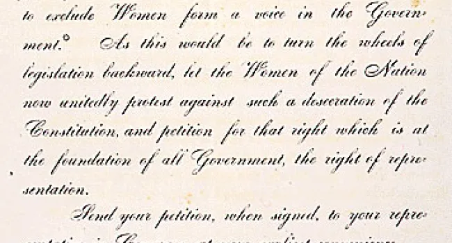 Petition for Women's Suffrage | Periscope
